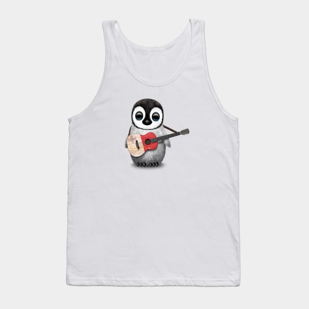 Baby Penguin Playing Maltese Flag Guitar Tank Top by jeffbartels